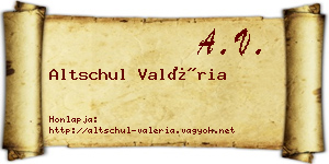 Altschul Valéria névjegykártya